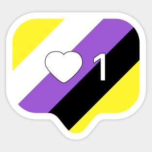 Instagram Heart Notification - Non-Binary Pride Flag Sticker